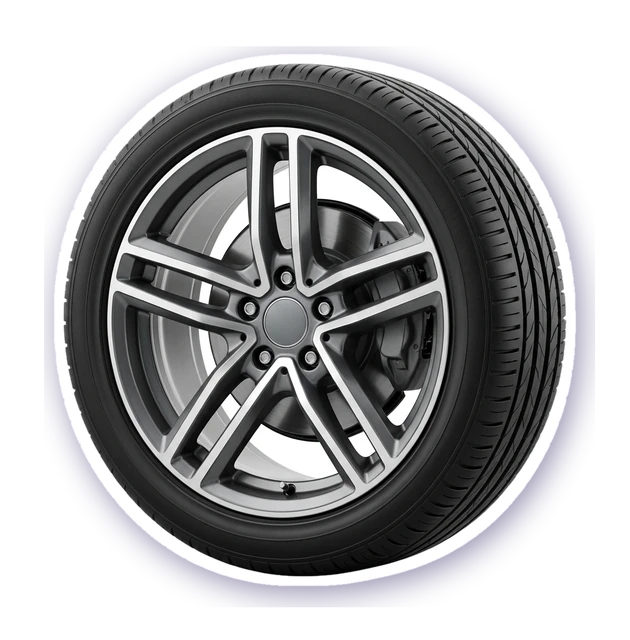 Roue et pneu automobile détourés en sticker