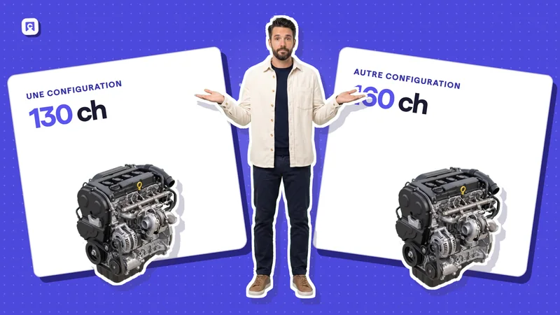 Acheteur comparant les versions 130 et 160 ch d’un moteur 1.6 dCi.